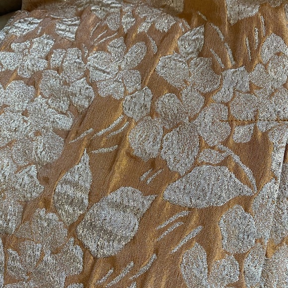 Talbots Womens Size 4 Pencil Straight Metallic Floral Lined Orange Vente… - Picture 5 of 5